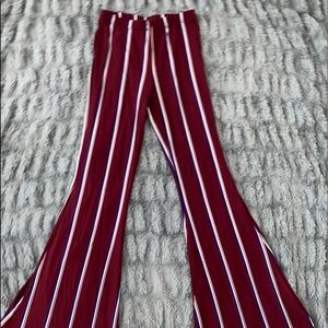 Small womens flare boot cut striped pants